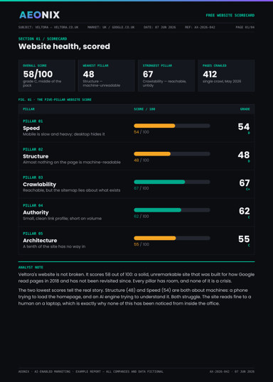 Website Performance & AEO Audit — page 1 preview