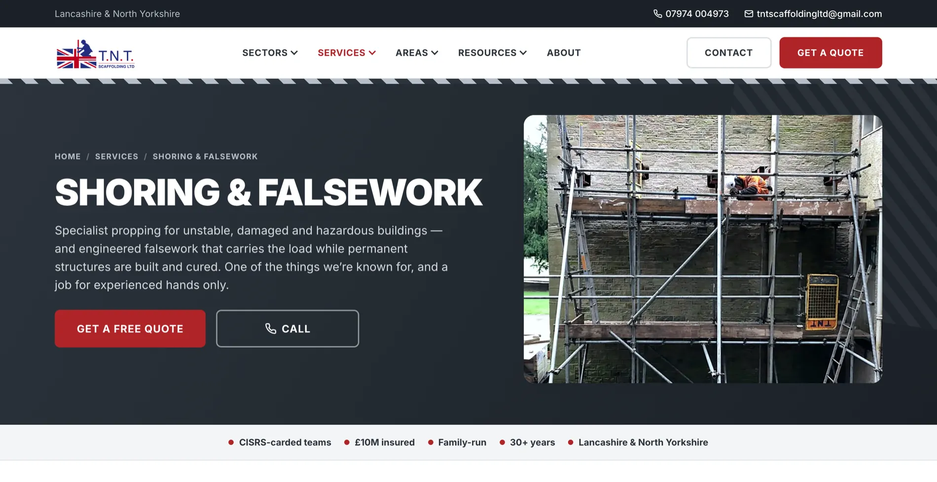 New TNT Scaffolding shoring and falsework page