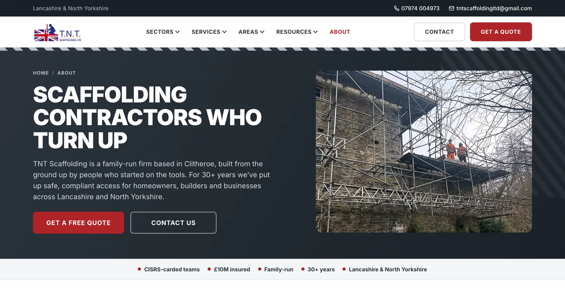 New TNT Scaffolding about page