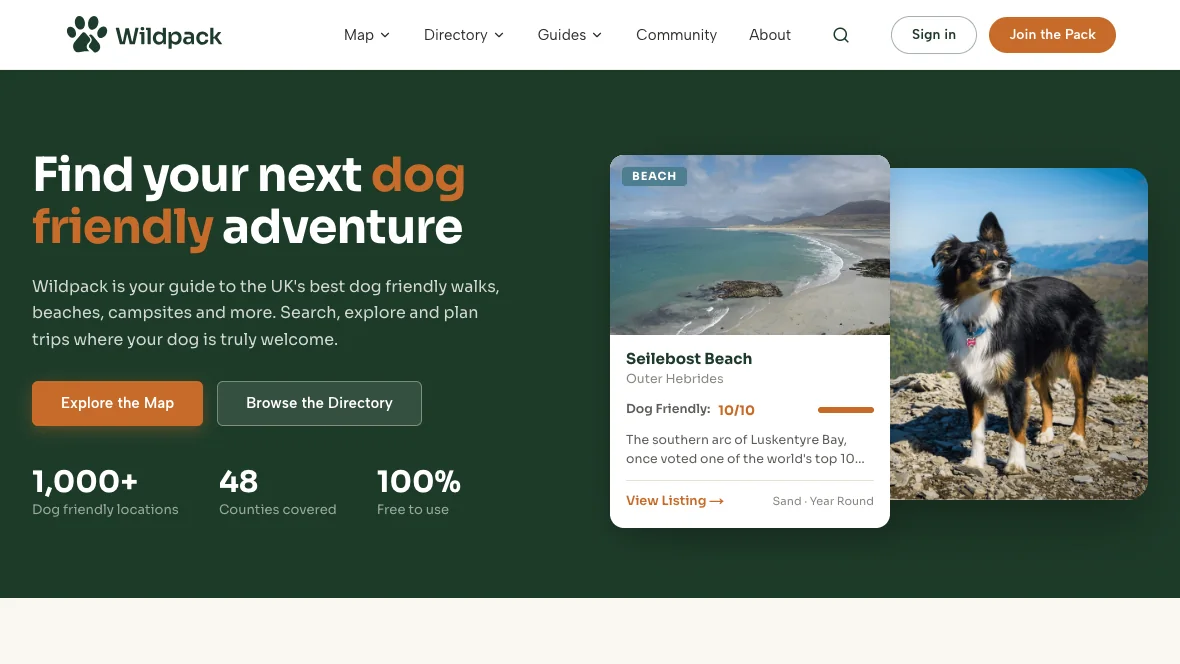 Wildpack Collective homepage